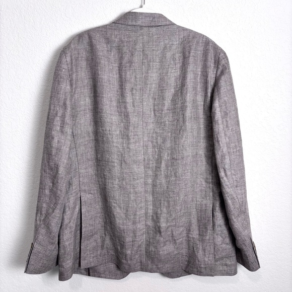 Hackett London Taupe Linen Delave Hopsack Blazer Men’s 46R Work Classic Wedding - Picture 6 of 16